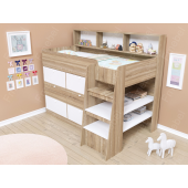 Кровать-чердак со шкафом Иллинойс Fmebel 80x190