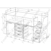 Кровать-чердак со шкафом Висконсин-2 Fmebel 90x200