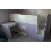 Кровать-чердак со шкафом Висконсин-2 Fmebel 90x200