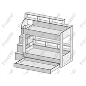 Двоярусне ліжко з додатковим спальним місцем Едінбург Fmebel