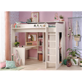 Кровать-чердак со столом и шкафом Тулуза Fmebel 90x200