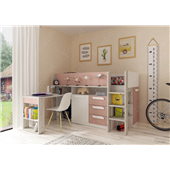 Кровать-чердак со столом Ньюкасл Fmebel 90x200