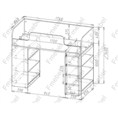 Ліжко-горище з ігровою зоною Арізона Fmebel 80х170