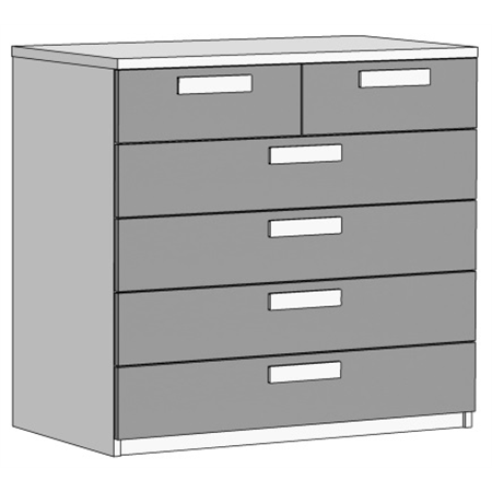 Комод с 6 ящиками (схема) Fmebel стандарт
