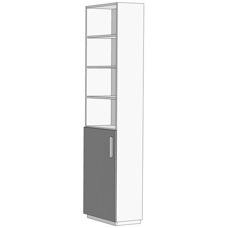 Пенал бічний однодверний з відкритими полицями (схема) Fmebel