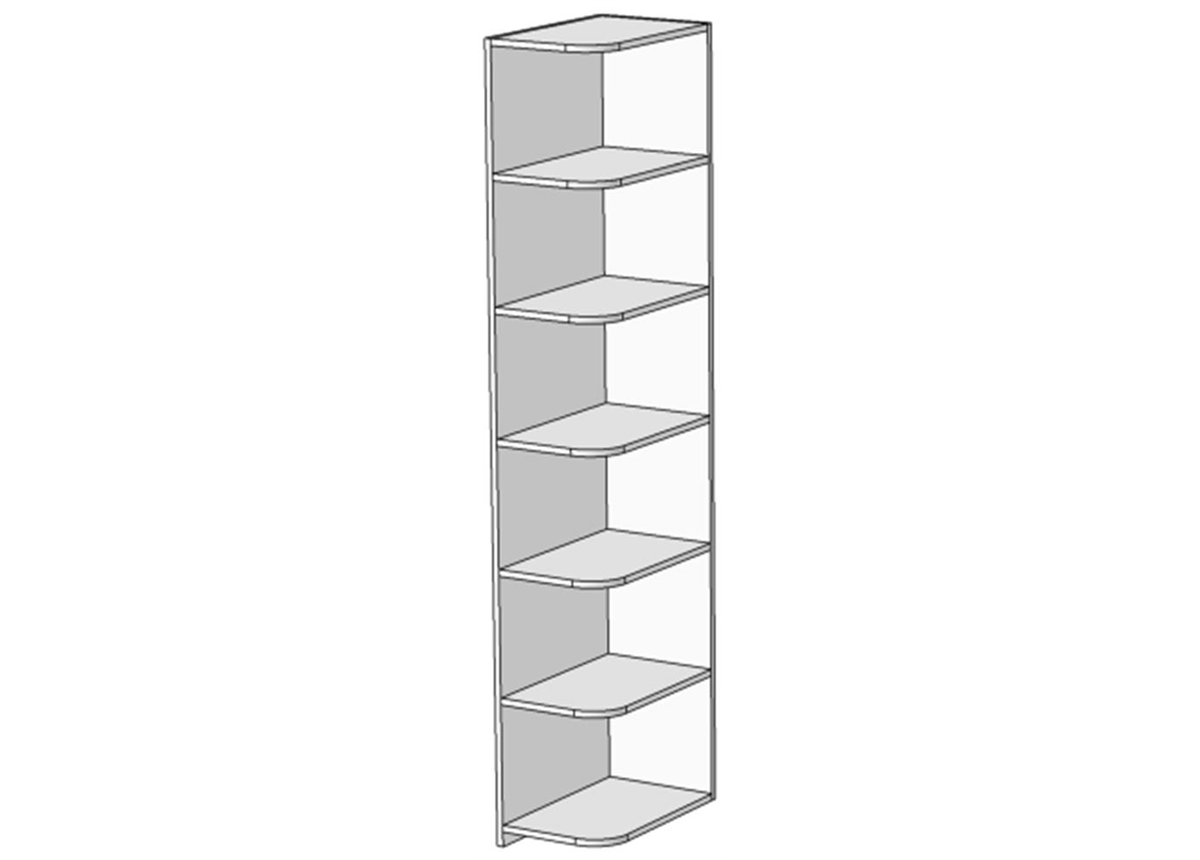 Пенал открытый с радиусными полками (схема) Fmebel
