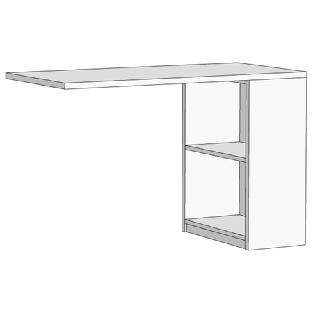 Тумба для стола боковая открытая (схема) Fmebel
