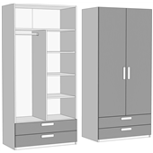 Шафа дводверна комбінована з 2 ящиками (схема) Fmebel