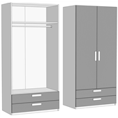 Шафа дводверна зі штангою з 2 ящиками (схема) Fmebel