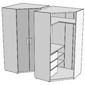 Шафа-трапеція з 3 ящиками (схема) Fmebel еліт