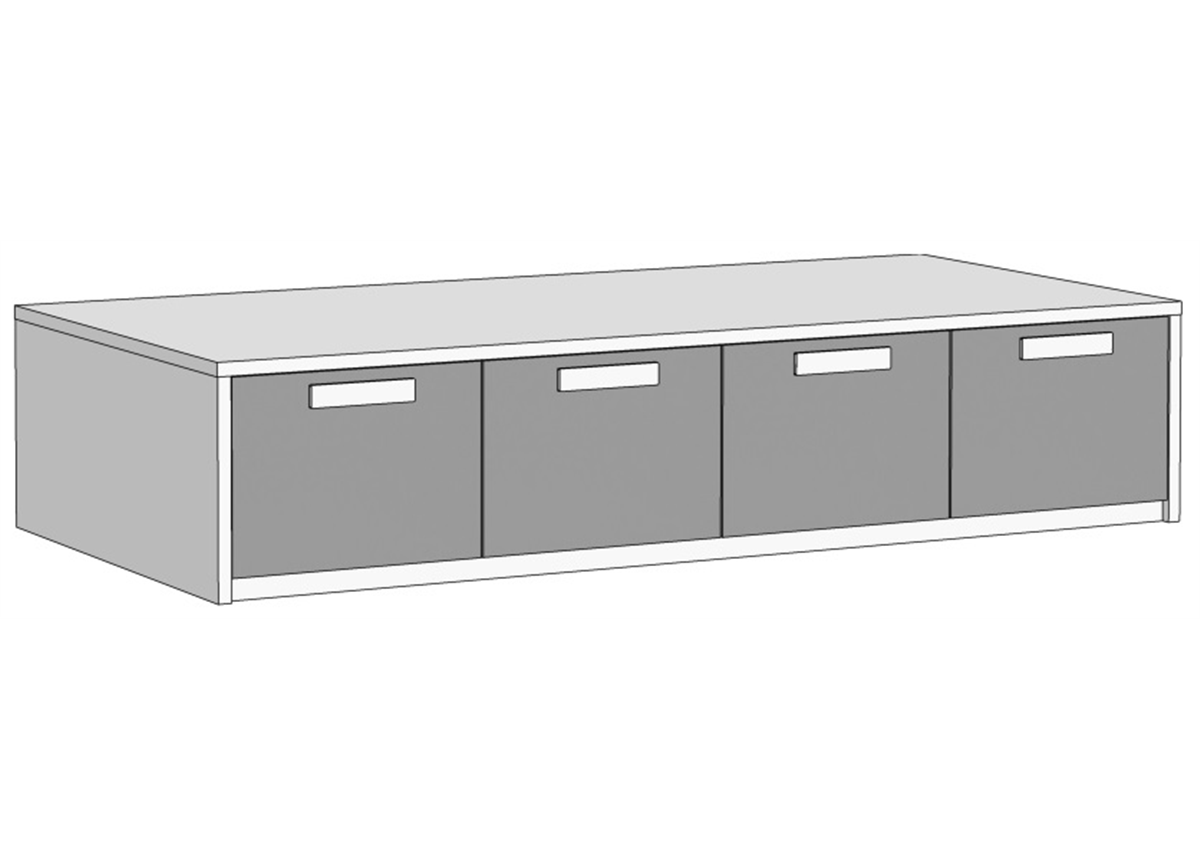 Кровать-диван с 4 ящиками (схема) Fmebel элит