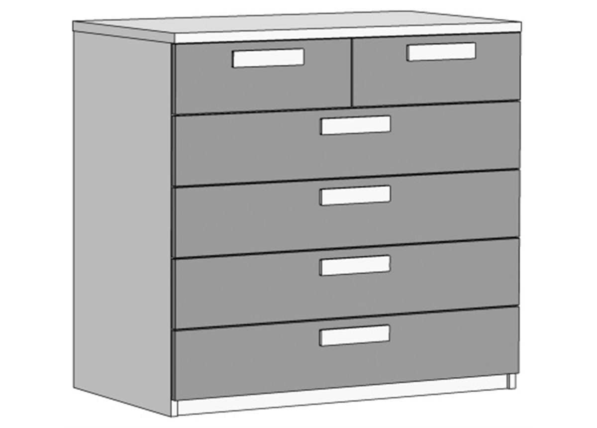 Комод с 6 ящиками (схема) Fmebel элит