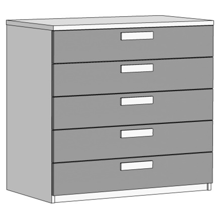 Комод із 5 ящиками (схема) Fmebel еліт