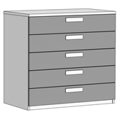 Комод із 5 ящиками (схема) Fmebel еліт
