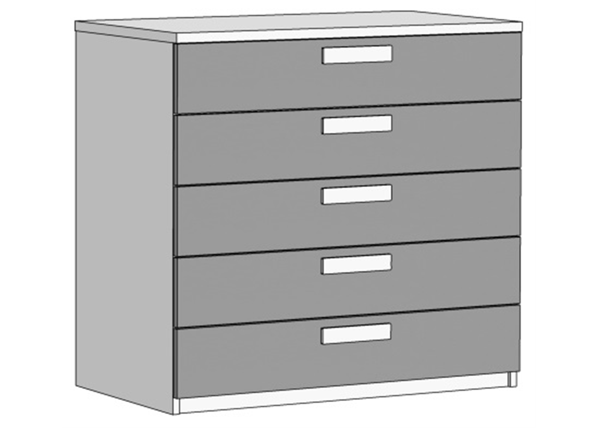 Комод с 5 ящиками (схема) Fmebel элит
