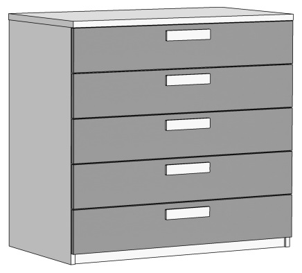 Комод с 5 ящиками (схема) Fmebel элит