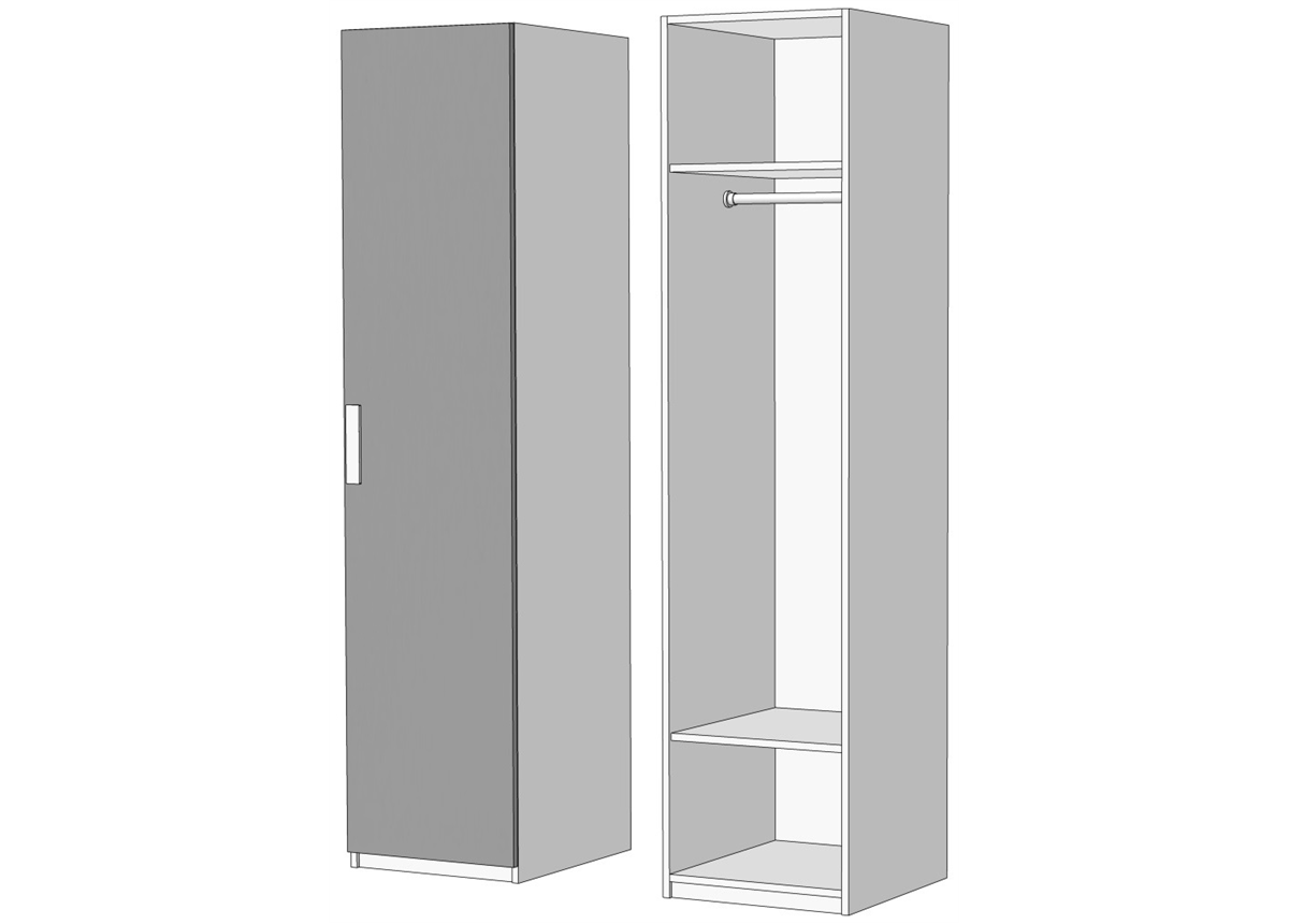 Пенал однодверный со штангой (схема) Fmebel элит