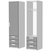 Пенал однодверний зі штангою 3 ящики (схема) Fmebel еліт