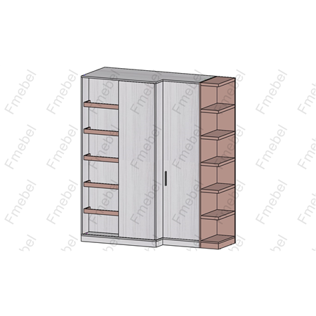 Шкаф с раздвижными фасадами (схема) Fmebel стандарт