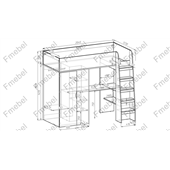 Кровать-чердак со столом Монтана Fmebel