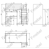 Ліжко-горище зі столом Окленд Fmebel 80x190