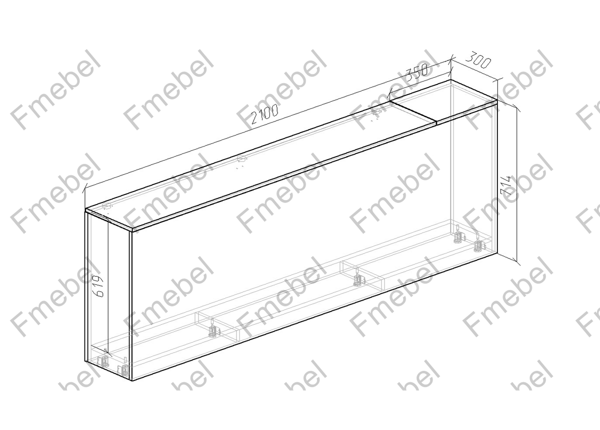 Тумба для белья 2000 мм (схема) Fmebel люкс