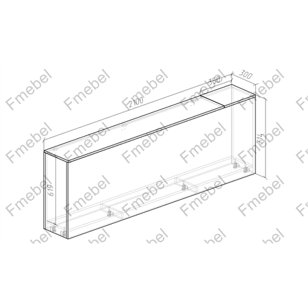Тумба для белья 2000 мм (схема) Fmebel элит