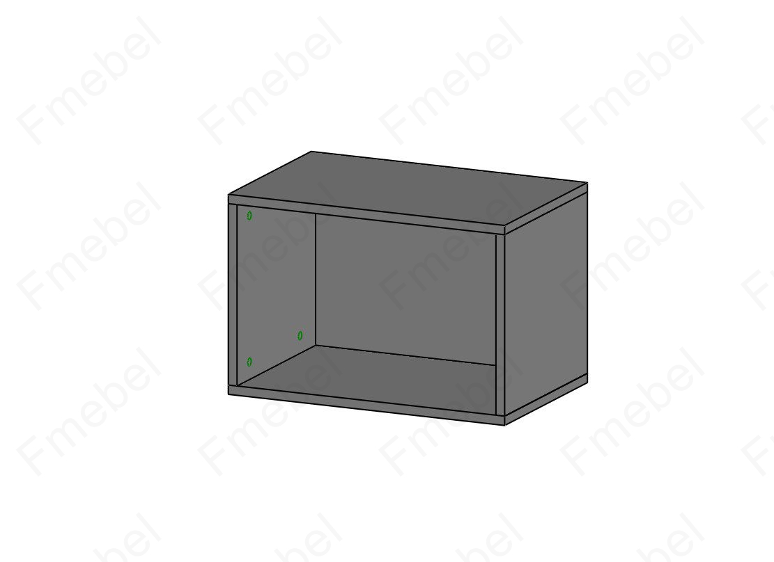 Полка прямоугольная свободной длины, 1м (схема) Fmebel