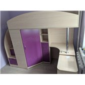 Кровать-чердак со столом Талса Fmebel 80x190