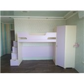 Кровать-чердак со столом Миннесота Fmebel 80x200