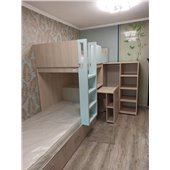 Двухъярусная кровать со шкафом и столом Ла-Пас Fmebel 90x200