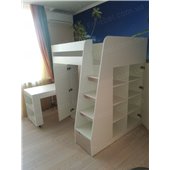 Кровать-чердак со столом Дакота Fmebel 80х190