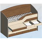 Двухъярусная кровать низкая Вашингтон Fmebel 80x190/200