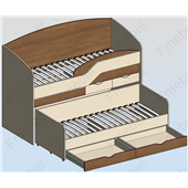 Двоярусне ліжко низьке Вашингтон Fmebel 80x190/200