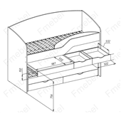 Двоярусне ліжко низьке Вашингтон Fmebel 80x190/200