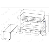 Кровать-чердак со столом Квинсленд Fmebel 80x190