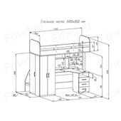 Ліжко-горище Манчестер Fmebel 80х190