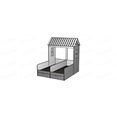 Ліжко-будиночок на два спальних місця Бодрум Fmebel 80x190