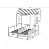 Ліжко-будиночок на два спальних місця Бодрум Fmebel 80x190