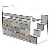 Кровать-чердак со шкафом Индиана Fmebel 80x190