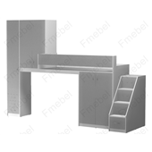 Ліжко-горище з місцем під диван Каліфорнія Fmebel 80x190