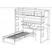 Двоярусне ліжко зі столом Кельн Fmebel