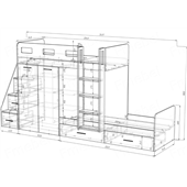 Двоярусне ліжко з шафою Бернабі Fmebel 90x200