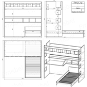 Двоярусне ліжко зі столом Кельн Fmebel