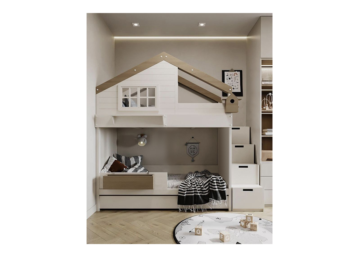 Двухъярусная кровать домик Штутгарт Fmebel