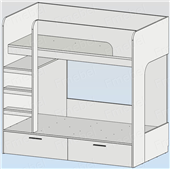 Двоярусне ліжко Ефіопія Fmebel 90x200