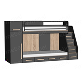 Двухъярусная кровать со шкафом Хельсинки Fmebel 90x200