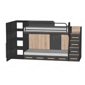 Двухъярусная кровать со шкафом Хельсинки Fmebel 90x200