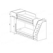 Двухъярусная кровать со шкафом Хельсинки Fmebel 90x200