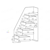 Двухъярусная кровать со шкафом Хельсинки Fmebel 90x200